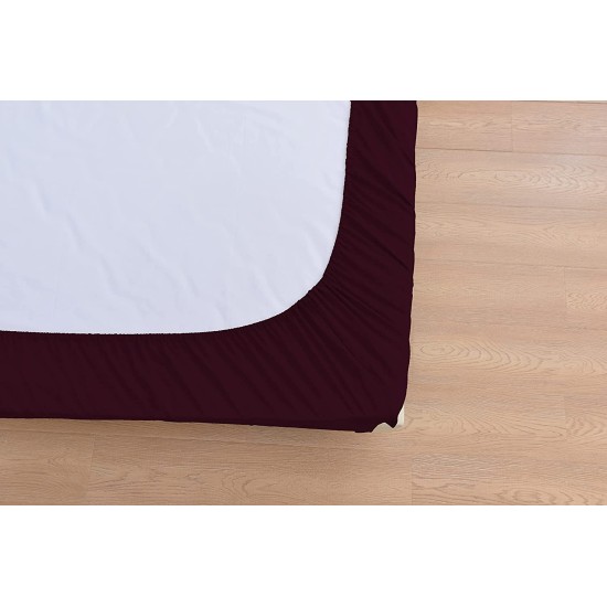 Wrinkle Free Sheet Sets with Deep Pockets & Stain Resistant, 4 pc, 1800 Thread Count Bamboo Based, Eggplant, Full