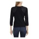  Women’s Studded Shoulder Sweater, Black, X-Small