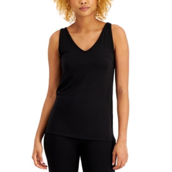  Womens Ultra Soft Modal Tank Top, Black, Small