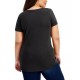  Trendy Plus Size Scoop-Neck T-Shirt, Black, 1X