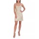  Women’s Sequin Cowl-Neck Mini Dress, Champagne, Small