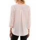  Juniors’ Woven Faux-Wrap 3/4-Ruffle-Trim-Sleeve Top, Blush, Large