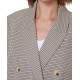  Women’s Check Oversized Drop-Shoulder Blazer, Cumulus Houndstooth, Small