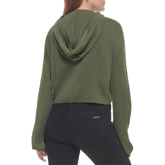  Women’s Hooded Bell-Sleeve Top, Thyme, Large