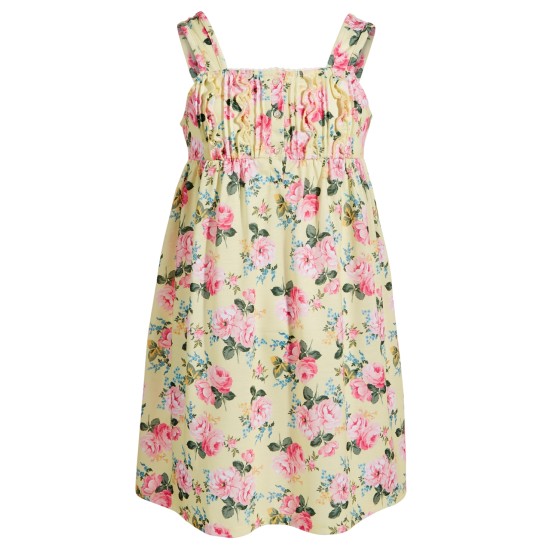  Girl’s Mommy & Me Matching Floral Sleeveless Nightgown, Rose Yellow, 6