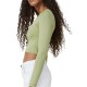  Women’s Sculpted Scoop Neck Long Sleeve Top, Green, Medium