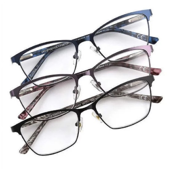  by Foster Grant Addie Square Cat Eye Reading Glasses 3-Pack +1.50