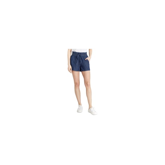  Juniors Smocked-Waist Pull-On Shorts, Navy, XL