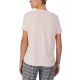  Womens Short Sleeve Sleep T-Shirt, Pink, Large