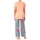 Women’s Printed Knit Long Pajama Sleep Pant, Stormy Weather, Large