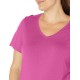  Womens Short Sleeve V-neck Sleep Tee Pajama Top, Purple, Medium