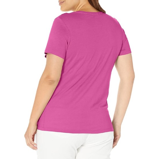  Womens Short Sleeve V-neck Sleep Tee Pajama Top, Purple, Medium