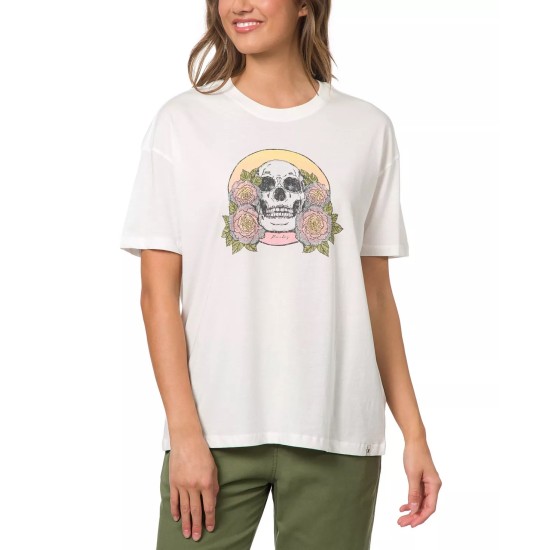  Juniors’ Nadya Oversized Graphic T-Shirt, White, Medium