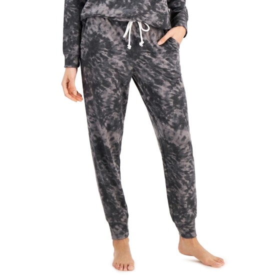  Womens Printed Super Soft Jogger Pajama Pants, Grey, XS