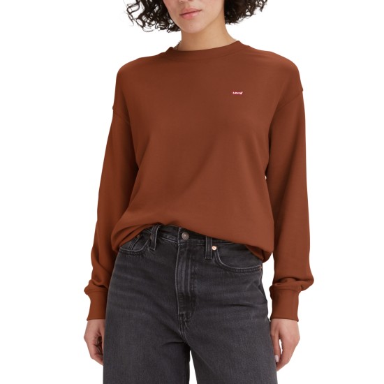 Levi’s Women’s Standard Crewneck Sweatshirt, Burnt Ochre, Small