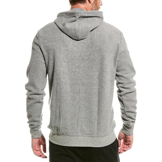  Mens Reverse Teddy Hoodie, Gray, Large