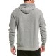  Mens Reverse Teddy Hoodie, Gray, Large