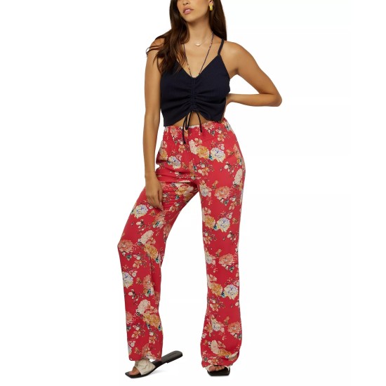 O’Neill Juniors’ Johnny Floral-Print Pull-On Pants, Chrysanthemum, Small