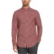  Men’s Jasper Gingham Woven Cotton Shirt, Medium, Red Dahlia