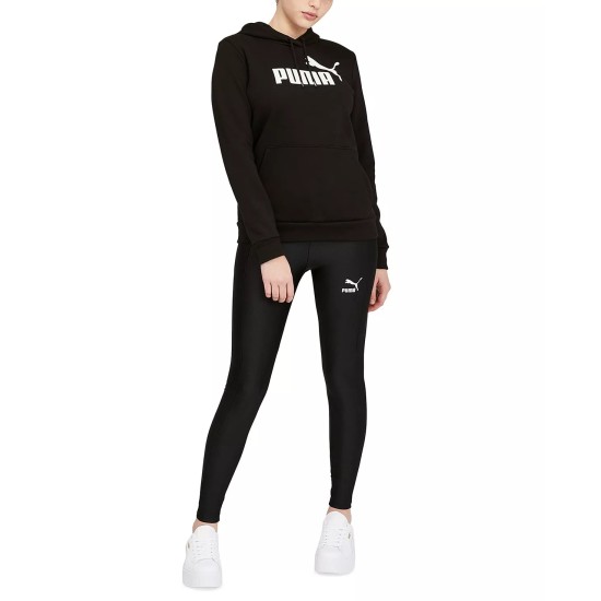  Women’s Essentials Logo Fleece Sweatshirt Hoodie, Black, Large