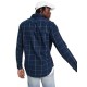  Mens Windowpane Twill Check Shirt, Navy, Large