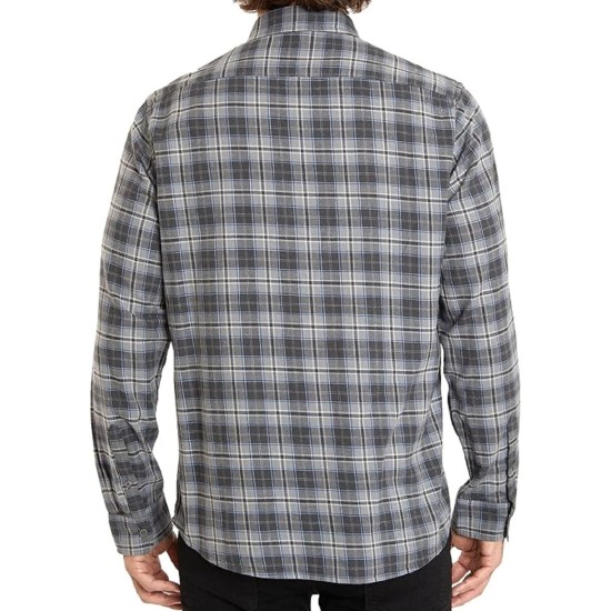 Slate & Stone Mens Flannel Button-Down Shirt, Charcoal, Medium