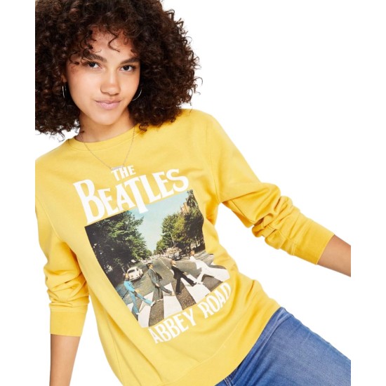  Juniors Abbey Road Long Sleeve Sweater, Yellow, Medium