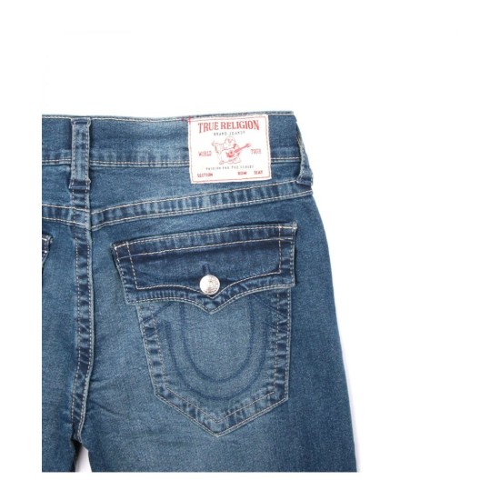  Men’s Ricky Flap Pocket Mid Rise Jeans, Navy, 33