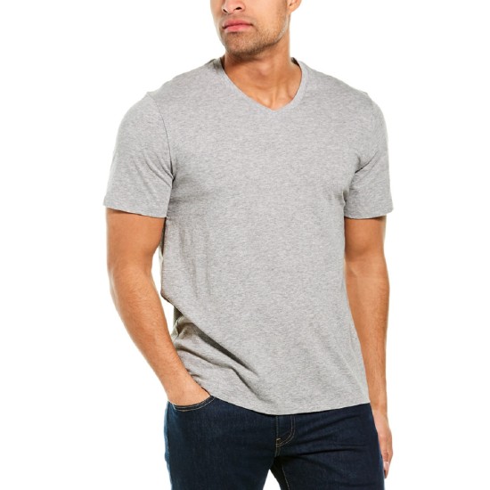  Mens V-Neck T-Shirt, Gray, X-Large