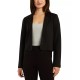  Juniors’ Notched Collar One-Button Cropped Jacket, Black, Large