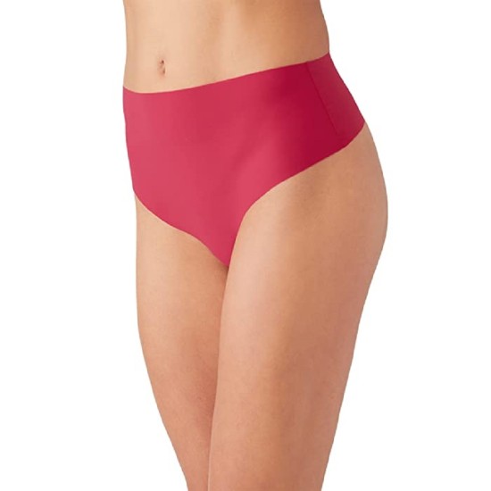 B.tempt’d Women’s B.Bare Hi Waist Thong Panty, Red, Medium