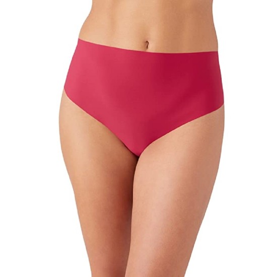 B.tempt’d Women’s B.Bare Hi Waist Thong Panty, Red, Medium