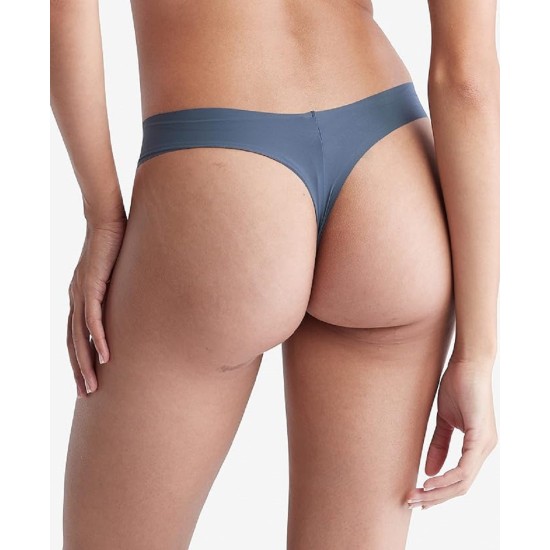  Women’s Invisibles Seamless Thong Panty, Blue, Medium