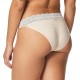  Women’s Micro with Lace Band Bikini Panty, Beige, Large