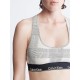  Women’s Modern Cotton Unlined Wireless Bralette, Textured Plaid Oatmeal, Medium