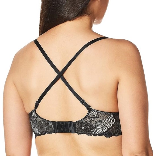  Women’s Perfectly Fit Flex Poppy Floral Lightly Lined Bralette, Black, Small