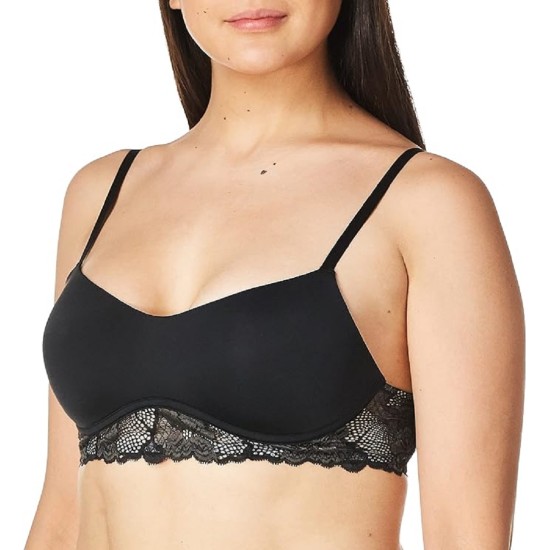  Women’s Perfectly Fit Flex Poppy Floral Lightly Lined Bralette, Black, Small