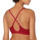  Women’s Pure Ribbed Light Lined Bralette, Wine, Large