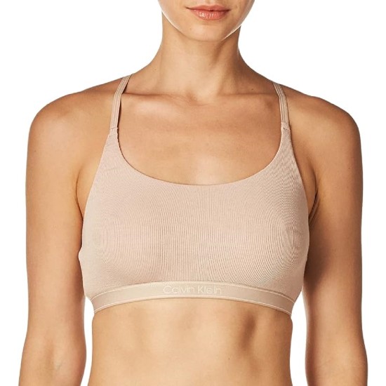  Women’s Pure Ribbed Natural Lift Unlined Bralette, Nude, X-Small