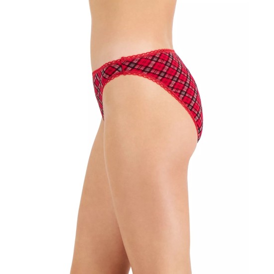  Women’s Everyday Cotton Bikini Underwear, Red, XL