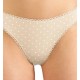  Womens Everyday Cotton Lace Trim Thong, Beige, XX-Large