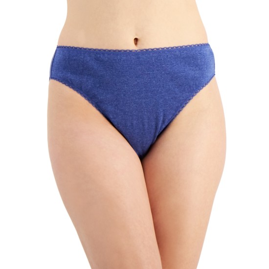  Womens Everyday Cotton High-Cut Brief Underwear, Navy, XXL