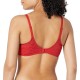  Women’s Pure Lace Unlined Bra, Red, 36DDD