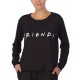  Womens Long Sleeve Pajama Top, Black, Small