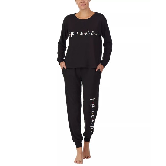  Womens Long Sleeve Pajama Top, Black, Small