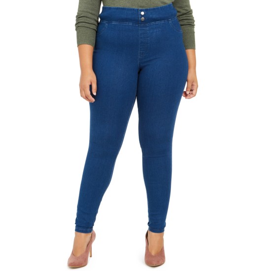  Plus Size Original Smooth Denim Leggings, Classic Indigo Wash, 1X