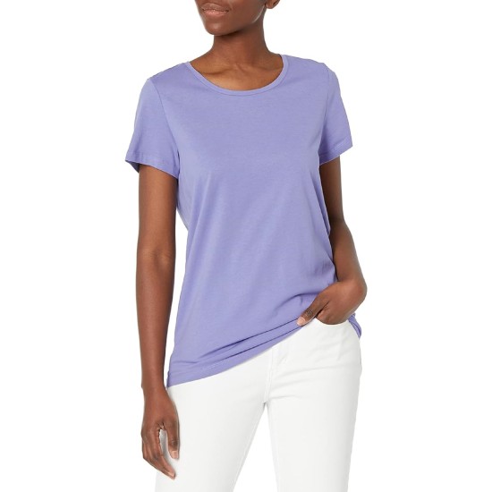  Women’s Short-Sleeve Scoop-Neck Sleep Tee, Blue, Medium