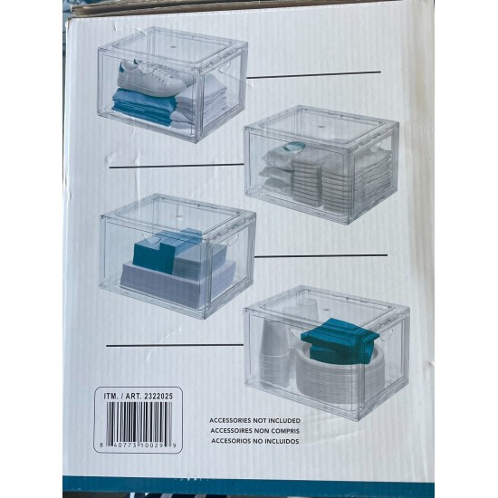  Stackable Shoe Box & Organizer 4 Pack