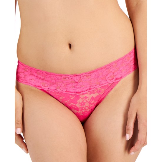  Womens Lace Thong Underwear Lingerie, Pink, XL