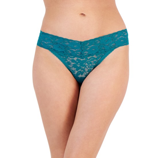  Womens Lace Thong Underwear Lingerie, Teal, XXL